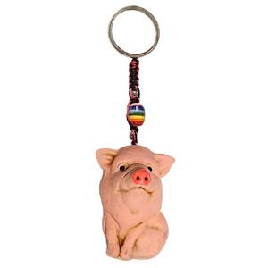 Key Chain Keyring Purse Bag Charm Pink Piggy